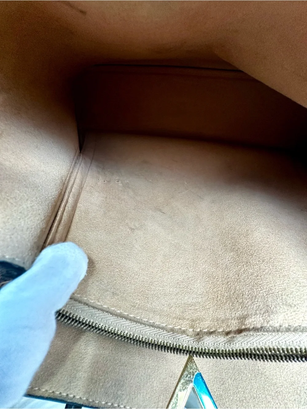 Louis Vuitton Brown Damier Ebene Kensington Canvas Tote with Gold V Detail